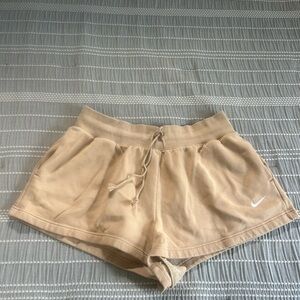 Nike Women's Tan Drawstring Athletic Shorts